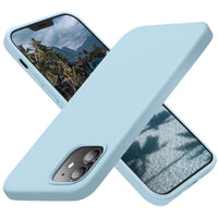Cordking Designed for iPhone 12 Case, Designed for iPhone 12 Pro Case, Silicone Slim Shockproof Phone Case Cover with [Soft Anti-Scratch Microfiber Lining] 6.1 inch,Sky Blue