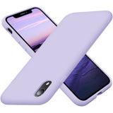Cordking iPhone XR Cases, Silicone Ultra Slim Shockproof Phone Case with [Soft Anti-Scratch Microfiber Lining], 6.1 inch, Clove Purple