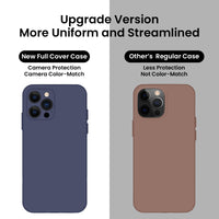 Cordking Designed for iPhone 13 Pro Case, Silicone Full Cover [Enhanced Camera Protection] Shockproof Protective Phone Case with [Soft Anti-Scratch Microfiber Lining], 6.1 inch, Navy Blue