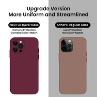 Cordking Designed for iPhone 13 Pro Case, Silicone Full Cover [Enhanced Camera Protection] Shockproof Protective Phone Case with [Soft Anti-Scratch Microfiber Lining], 6.1 inch, Plum