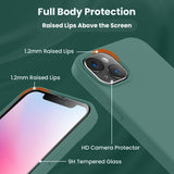 Cordking Designed for iPhone 14 Case, Silicone Phone Case with [2 Screen Protectors] + [2 Camera Lens Protectors] and Soft Anti-Scratch Microfiber Lining Inside, 6.1 inch, Midnight Green