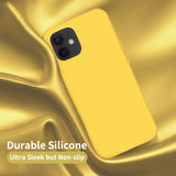 Cordking Designed for iPhone 12 Silicone Case, Designed for iPhone 12 Pro Silicone Case, Shockproof Phone Case with [Soft Anti-Scratch Microfiber Lining] 6.1 inch, Yellow