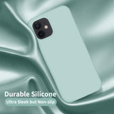 Cordking Designed for iPhone 12 Pro Case, Designed for iPhone 12 Case, Silicone Shockproof Phone Case with [Soft Anti-Scratch Microfiber Lining] 6.1 inch, Mint Green