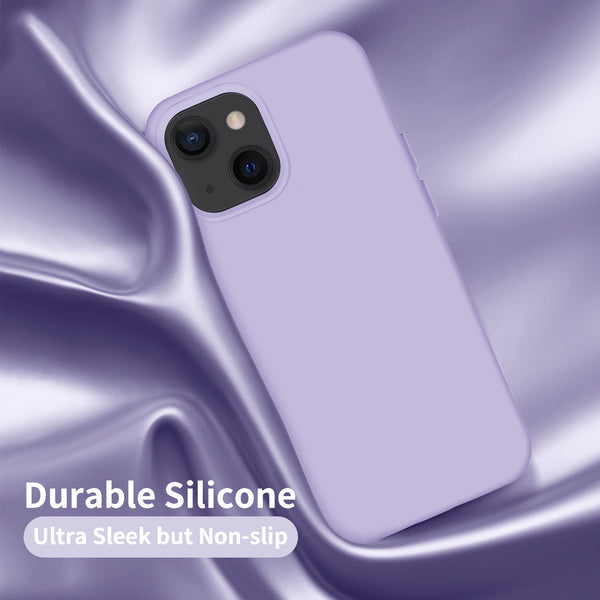 For IPhone 13 Mini 5.4 Inch Liquid Silicone Phone Protective Case Phone  Shell - Purple