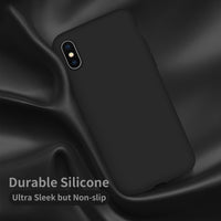 Cordking iPhone Xs MAX Cases, Silicone Ultra Slim Shockproof Protective Phone Case with [Soft Anti-Scratch Microfiber Lining], 6.5 inch, Black