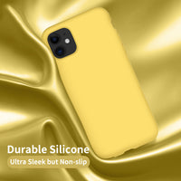 Cordking iPhone 11 Case Silicone, Ultra Slim Shockproof Phone Case with [Soft Anti-Scratch Microfiber Lining], 6.1 inch, Yellow