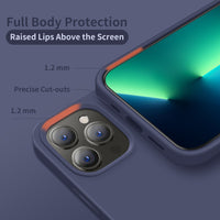 Cordking Designed for iPhone 13 Pro Max Phone Case, Silicone Ultra Slim Shockproof Protective Phone Case with [Soft Anti-Scratch Microfiber Lining], 6.7 inch, Navy Blue