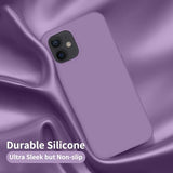 Cordking Designed for iPhone 12 Case, Designed for iPhone 12 Pro Case, Silicone Shockproof Phone Case with [Soft Anti-Scratch Microfiber Lining] 6.1 inch,Light Purple