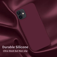 Cordking Designed for iPhone 12 Case, Designed for iPhone 12 Pro Case, Silicone Shockproof Phone Case with [Soft Anti-Scratch Microfiber Lining] 6.1 inch,Plum