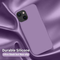 Cordking for iPhone 13 Case, iPhone 14 Case, Silicone Ultra Slim Shockproof Protective Phone Case with [Soft Anti-Scratch Microfiber Lining], 6.1 inch, Light Purple