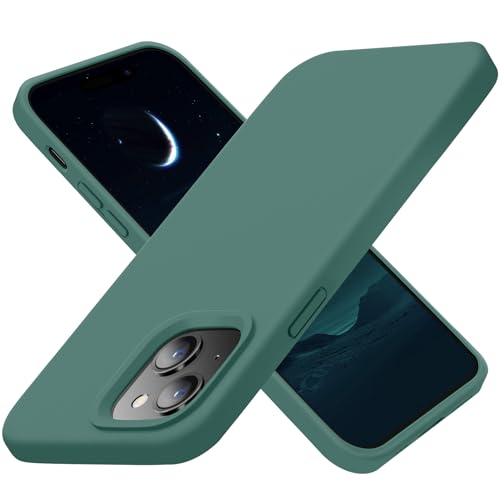 Cordking Designed for iPhone 15 Case,Silicone Ultra Slim Shockproof Protective Phone Case with [Soft Anti-Scratch Microfiber Lining], 6.1 inch, Midnight Green