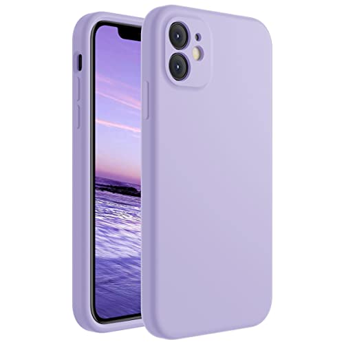 Cordking iPhone 11 Case, Silicone [Square Edges] & [Camera Protecion] Upgraded Phone Case with Soft Anti-Scratch Microfiber Lining, 6.1 inch, Clove Purple