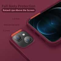 Cordking Compatible with iPhone 13 Mini Case, Ultra Slim Silicone Shockproof Protective [Enhanced Camera Protection] Cover with [Soft Anti-Scratch Microfiber Lining], 5.4 inch, Plum