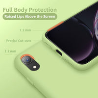 Cordking iPhone XR Cases, Silicone Ultra Slim Shockproof Phone Case with [Soft Anti-Scratch Microfiber Lining], 6.1 inch, Tea Green