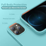 Cordking Compatible with iPhone 12 Pro Max Phone Case, Silicone Ultra Slim Shockproof Phone Case with [Soft Anti-Scratch Microfiber Lining], 6.7 inch, Sea Blue