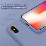 Cordking Phone Case iPhone Xs MAX, Silicone Ultra Slim Shockproof Protective Case with [Soft Anti-Scratch Microfiber Lining], 6.5 inch, Lavender Gray