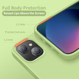 Cordking Designed for iPhone 13 Case, Silicone Ultra Slim Shockproof Protective Phone Case with [Soft Anti-Scratch Microfiber Lining], 6.1 inch, Tea Green