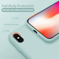 Cordking Case for iPhone X, iPhone Xs, Silicone Ultra Slim Shockproof Phone Case with [Soft Anti-Scratch Microfiber Lining], 5.8 inch, Mint Green