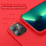 Cordking Designed for iPhone 13 Pro Max Case, Silicone Ultra Slim Shockproof Protective Phone Case with [Soft Anti-Scratch Microfiber Lining], 6.7 inch, Red