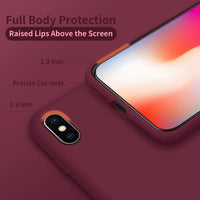 Cordking iPhone Xs MAX Case, Silicone Ultra Slim Shockproof Protective Phone Case with [Soft Anti-Scratch Microfiber Lining], 6.5 inch, Plum