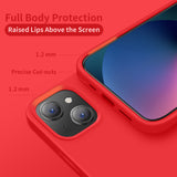 Cordking Designed for iPhone 13 Phone Case, Silicone Ultra Slim Shockproof Protective Phone Case with [Soft Anti-Scratch Microfiber Lining], 6.1 inch, Red