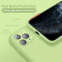 Cordking iPhone 11 Pro Max Case, Silicone Ultra Slim Shockproof Phone Case with [Soft Anti-Scratch Microfiber Lining], 6.5 inch, Tea Green