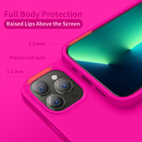 Cordking Designed for iPhone 13 Pro Max Case for Women, Silicone Ultra Slim Shockproof Protective Phone Case with [Soft Anti-Scratch Microfiber Lining], 6.7 inch, Hot Pink