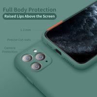 Cordking iPhone 11 Pro Case, Silicone Ultra Slim Shockproof Phone Case with [Soft Anti-Scratch Microfiber Lining], 5.8 inch, Midnight Green