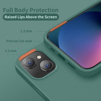 Cordking Designed for iPhone 13 Case, Silicone Ultra Slim Shockproof Protective Phone Case with [Soft Anti-Scratch Microfiber Lining], 6.1 inch, Midnight Green