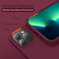 Cordking Designed for iPhone 13 Pro Case, Silicone Ultra Slim Shockproof Protective Phone Case with [Soft Anti-Scratch Microfiber Lining], 6.1 inch, Plum