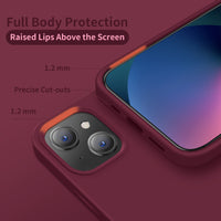 Cordking Designed for iPhone 13 Case, Silicone Ultra Slim Shockproof Protective Phone Case with [Soft Anti-Scratch Microfiber Lining], 6.1 inch, Plum