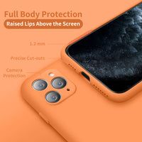 Cordking iPhone 11 Pro Case, Silicone Ultra Slim Shockproof Phone Case with [Soft Anti-Scratch Microfiber Lining], 5.8 inch, Kumquat