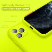 Cordking iPhone 11 Pro Max Case, Silicone Ultra Slim Shockproof Phone Case with [Soft Anti-Scratch Microfiber Lining], 6.5 inch, Fluorescent Green