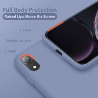 Cordking Phone Case iPhone XR, Silicone Ultra Slim Shockproof Case with [Soft Anti-Scratch Microfiber Lining], 6.1 inch, Lavender Gray