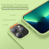 Cordking Designed for iPhone 13 Pro Case, Silicone Ultra Slim Shockproof Protective Phone Case with [Soft Anti-Scratch Microfiber Lining], 6.1 inch, Tea Green