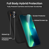 Cordking [5 in 1] Designed for iPhone 13 Pro Case, with 2 Screen Protectors + 2 Camera Lens Protectors, Shockproof Silicone Phone Case with Microfiber Lining, Black