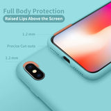 Cordking iPhone Xs Case, iPhone X Phone Case, Silicone Ultra Slim Shockproof Phone Case with [Soft Anti-Scratch Microfiber Lining], 5.8 inch, Sea Blue