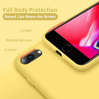 Cordking iPhone 8 Plus Case, iPhone 7 Plus Case, Silicone Ultra Slim Shockproof Phone Case with [Soft Anti-Scratch Microfiber Lining], 5.5 inch, Yellow