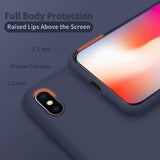 Cordking iPhone Xs MAX Phone Case, Silicone Ultra Slim Shockproof Protective Phone Cover with [Soft Anti-Scratch Microfiber Lining], 6.5 inch, Navy Blue