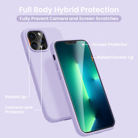 Cordking [5 in 1] Designed for iPhone 13 Pro Case, with 2 Screen Protectors + 2 Camera Lens Protectors, Shockproof Silicone Phone Case with Microfiber Lining, Clove Purple