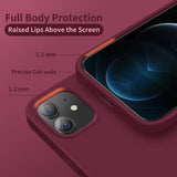 Cordking Designed for iPhone 12 Case, Designed for iPhone 12 Pro Case, Silicone Slim Shockproof Phone Case Cover with [Soft Anti-Scratch Microfiber Lining] 6.1 inch,Plum