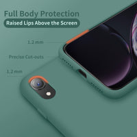 Cordking iPhone XR Cases, Silicone Ultra Slim Shockproof Phone Case with [Soft Anti-Scratch Microfiber Lining], 6.1 inch, Midnight Green