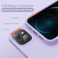 Cordking Compatible with iPhone 13 Mini Case, Ultra Slim Silicone Shockproof Protective [Enhanced Camera Protection] Cover with [Soft Anti-Scratch Microfiber Lining], 5.4 inch, Clove Purple