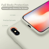 Cordking iPhone Xs MAX Phone Cases, Silicone Ultra Slim Shockproof Protective Phone Case with [Soft Anti-Scratch Microfiber Lining], 6.5 inch, Stone