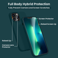 Cordking [5 in 1] Designed for iPhone 12 Pro Max Case, with 2 Screen Protectors + 2 Camera Lens Protectors, Shockproof Silicone Phone Case with Microfiber Lining, Teal