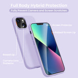 Cordking [5 in 1] Designed for iPhone 13 Case, with 2 Screen Protectors + 2 Camera Lens Protectors, Shockproof Silicone Phone Case with Microfiber Lining, Clove Purple