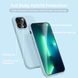 Cordking [5 in 1] Designed for iPhone 13 Pro Case, with 2 Screen Protectors + 2 Camera Lens Protectors, Shockproof Silicone Phone Case with Microfiber Lining, Sky Blue