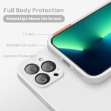 Cordking Designed for iPhone 13 Pro Max Case, Silicone Full Cover [Enhanced Camera Protection] Shockproof Protective Phone Case with [Soft Anti-Scratch Microfiber Lining], 6.7 inch, White