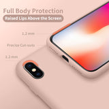 Cordking iPhone Xs MAX Case for Women, Silicone Ultra Slim Shockproof Protective Phone Case with [Soft Anti-Scratch Microfiber Lining], 6.5 inch, Pinksand