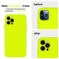 Cordking iPhone 11 Pro Max Case, Silicone [Square Edges] & [Camera Protecion] Upgraded Phone Case with Soft Anti-Scratch Microfiber Lining, 6.5 inch, Fluorescent Green